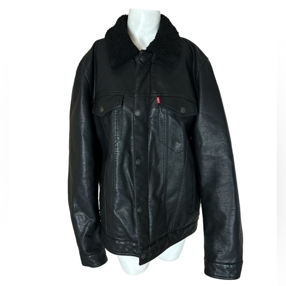 Levi's Men's Faux Leather Classic Trucker Jacket - Picture 1 of 9